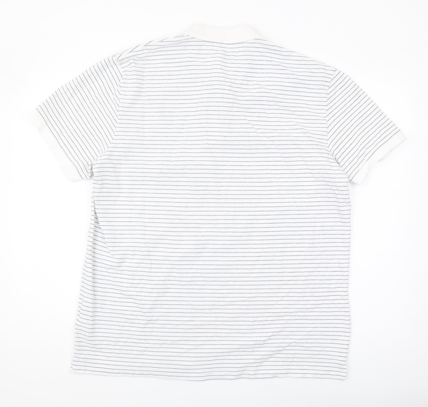 Next Men's White Striped Polo Shirt XL