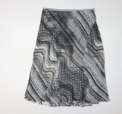 Marks and Spencer Women's Grey Geometric Skirt Size 16