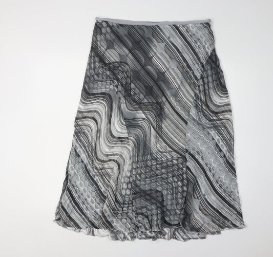Marks and Spencer Women's Grey Geometric Skirt Size 16