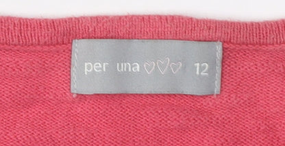 Womens UK Size 12 Marks and Spencer Pink Cardigan Jumper