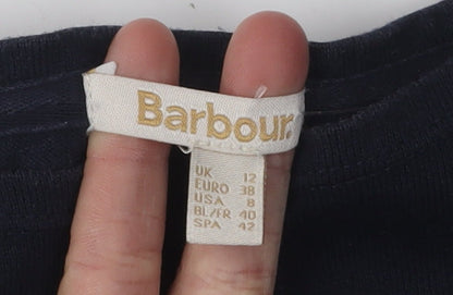 Barbour Women's Blue Striped T-Shirt Size 12