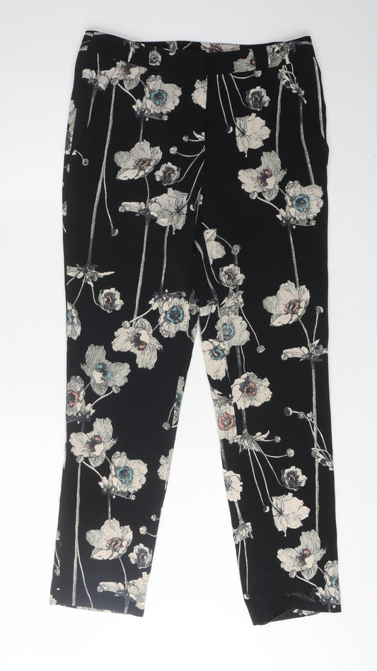 Womens UK Size 10 Warehouse Slim Fit Casual Workwear Black Trousers