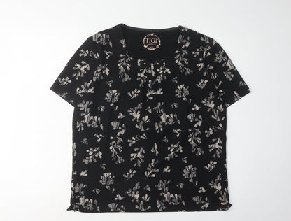 Womens UK Size 14 TIGI Black Basic T-Shirt