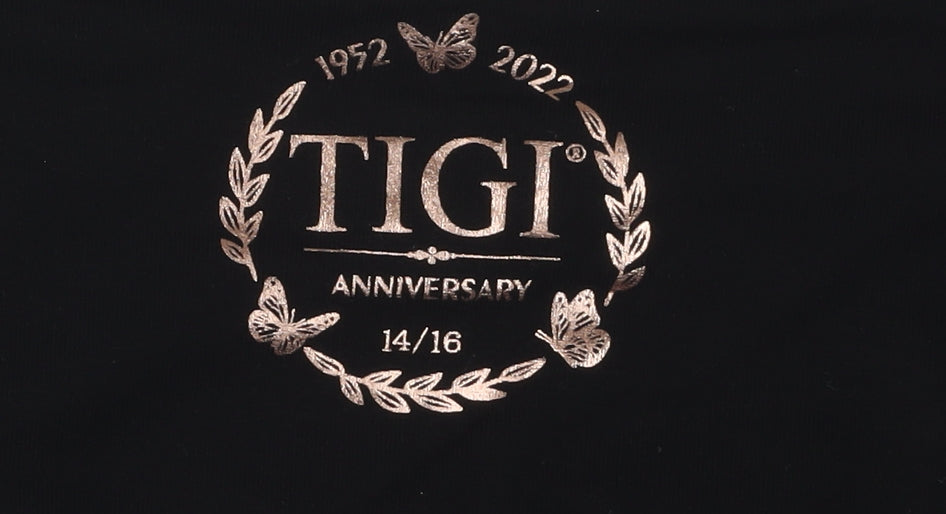 Womens UK Size 14 TIGI Black Basic T-Shirt