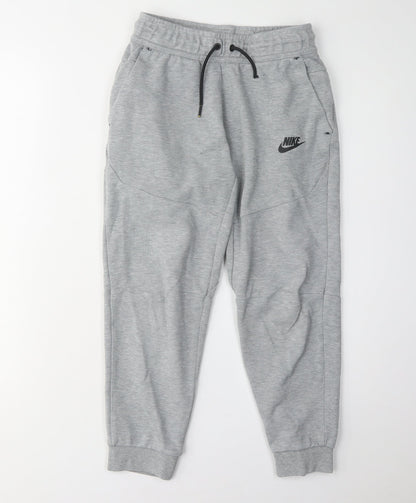 Nike Boys Grey Jogger Trousers, M, Elastic Waist, Activewear