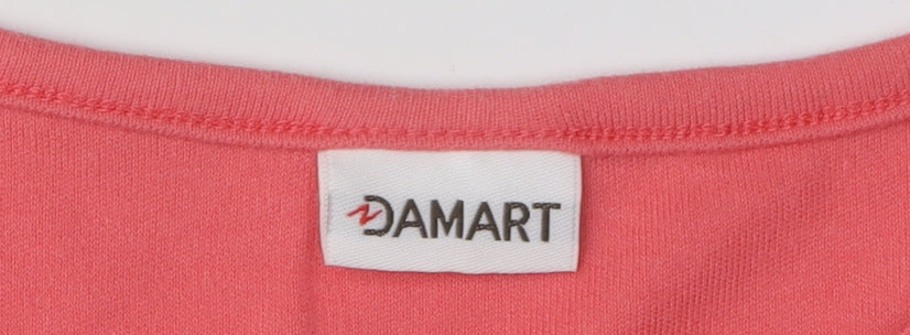 Damart Women's Pink Sequin V-Neck T-Shirt Size 16