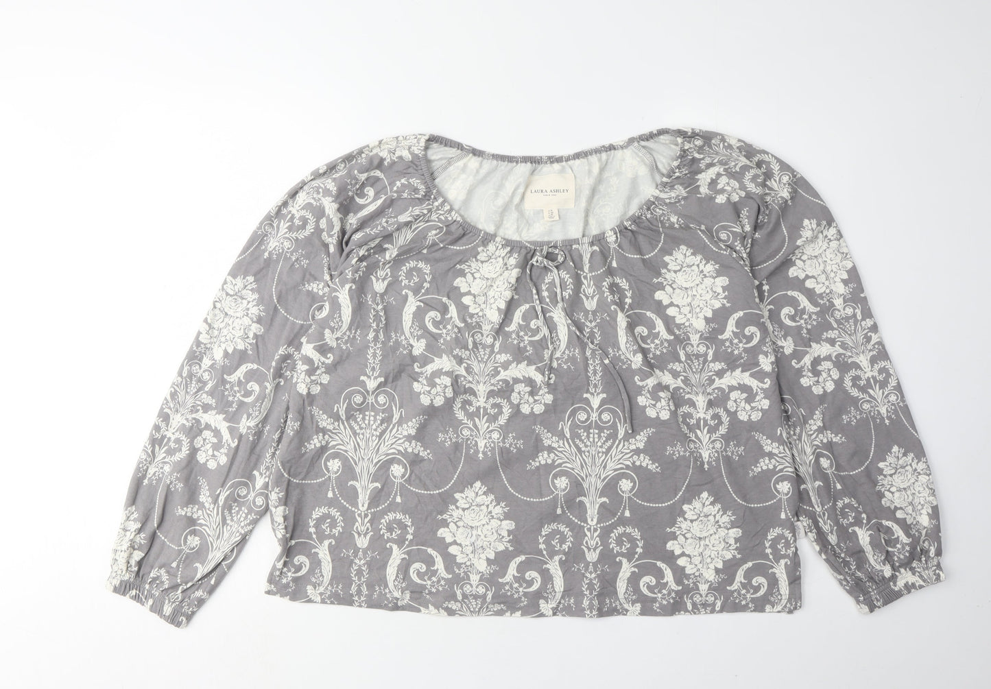 Womens UK Size 14 Laura Ashley Grey Basic Blouse