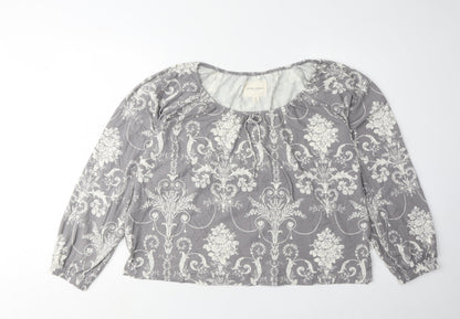 Womens UK Size 14 Laura Ashley Grey Basic Blouse