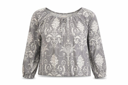 Womens UK Size 14 Laura Ashley Grey Basic Blouse