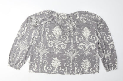Womens UK Size 14 Laura Ashley Grey Basic Blouse