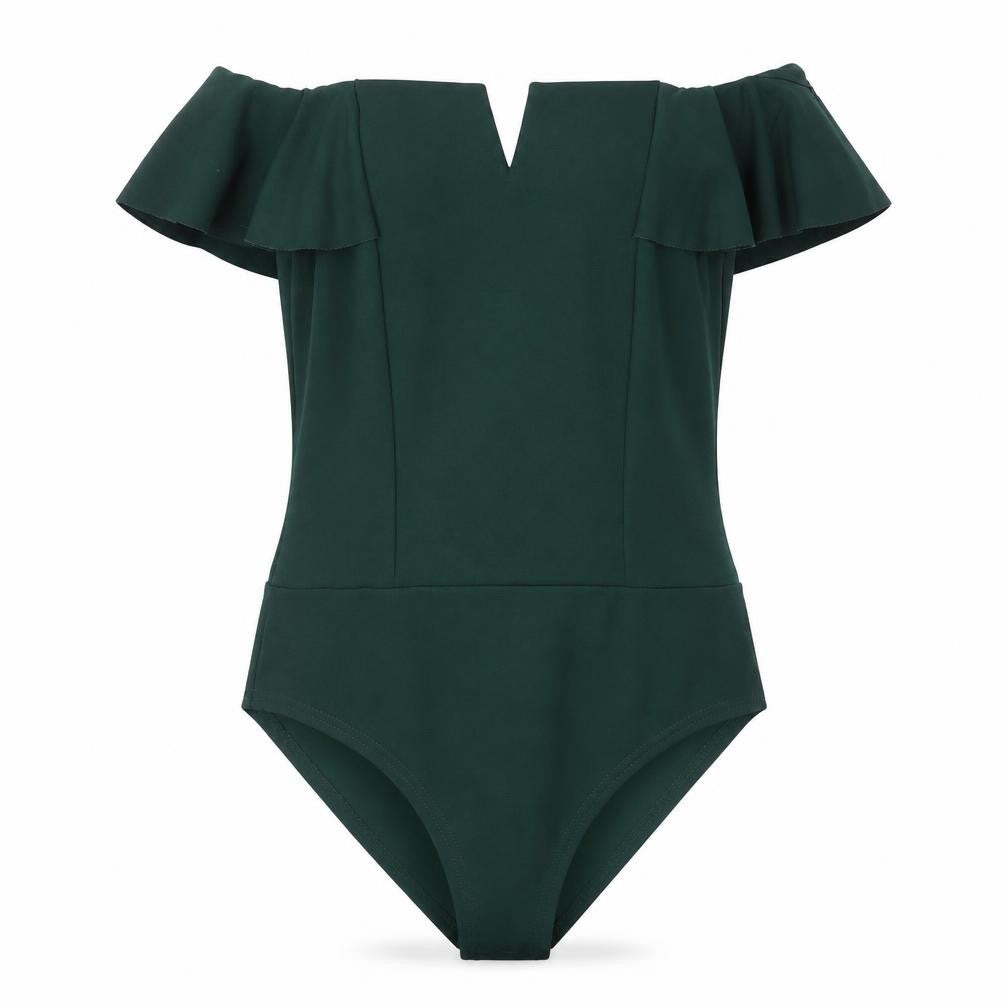Womens UK Size 12 Quiz One-Piece Green Bodysuit