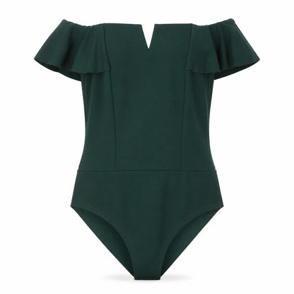 Womens UK Size 12 Quiz One-Piece Green Bodysuit
