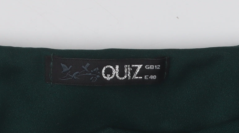 Quiz Women's Green Off-Shoulder Bodysuit Size 12