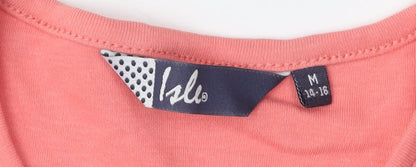 Isla Women's Pink T-Shirt, Size M, Round Neck
