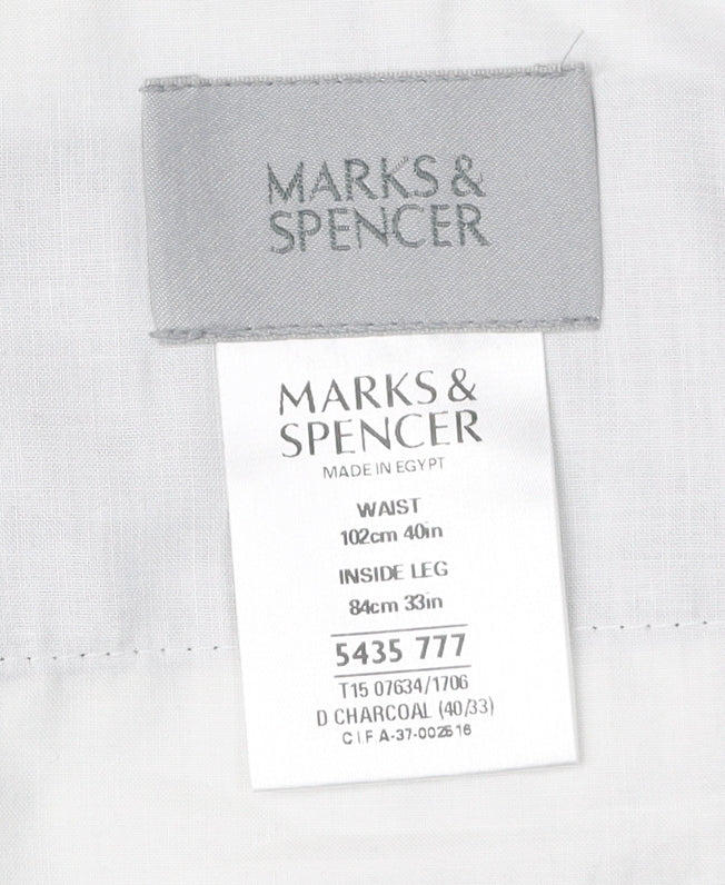 Marks and Spencer Men's Black Formal Trousers 40