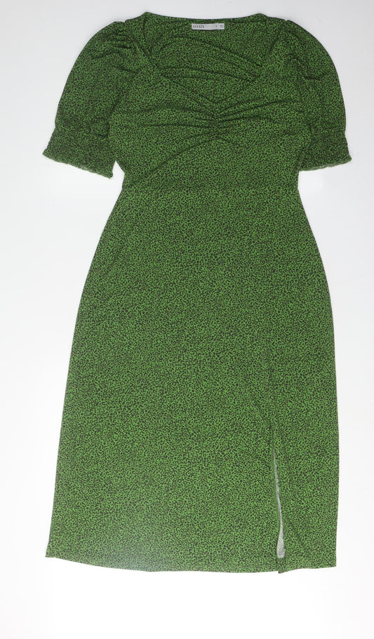 Oasis Women's Green Midi Bodycon Dress, Size M