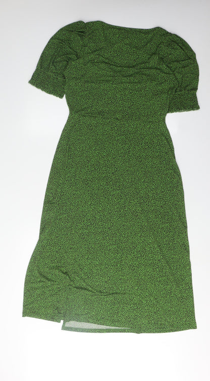 Oasis Women's Green Midi Bodycon Dress, Size M