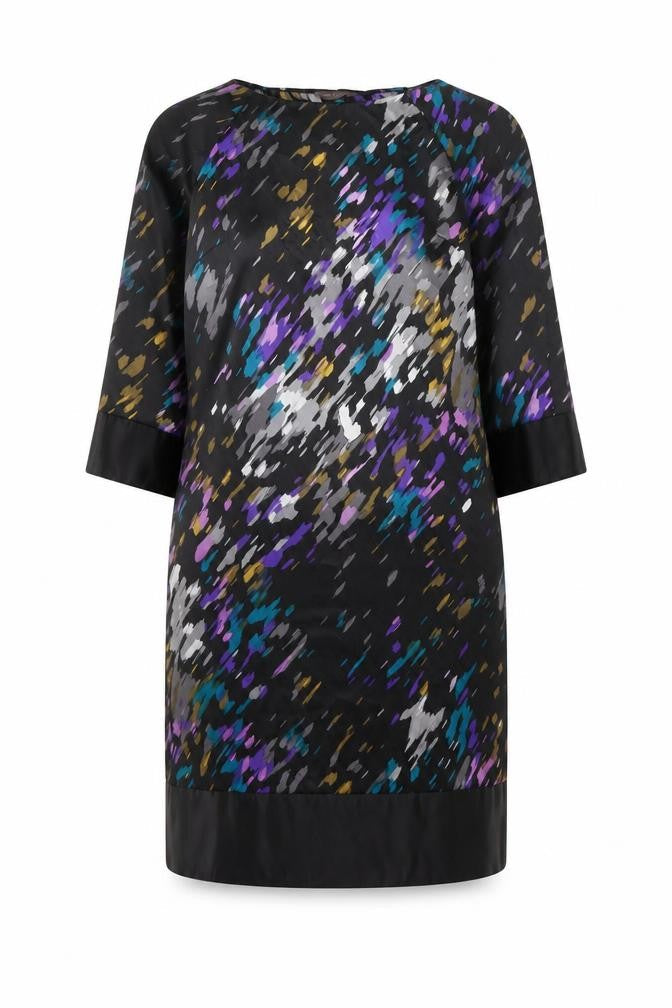 Marks and Spencer Women's Black Multicoloured Shift Dress Size 14