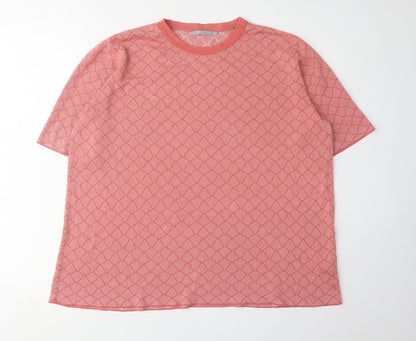 COS Men's Red Argyle Knit Pullover Jumper L