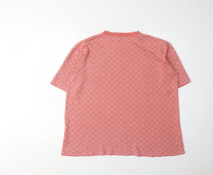 COS Men's Red Argyle Knit Pullover Jumper L