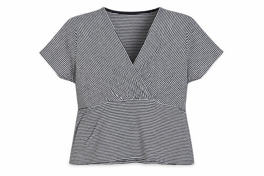 Womens UK Size L Precis Black Wrap T-Shirt