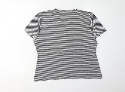 Womens UK Size L Precis Black Wrap T-Shirt