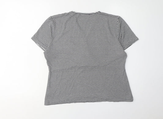 Womens UK Size L Precis Black Wrap T-Shirt