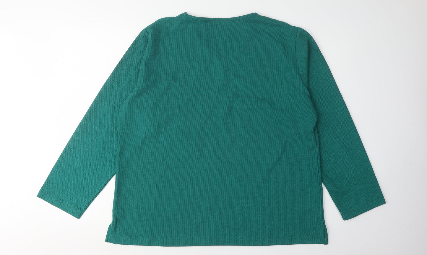 Womens UK Size L Isle Green Pullover Jumper