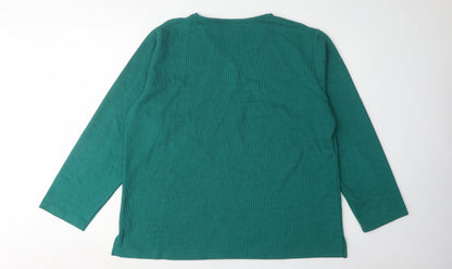 Womens UK Size L Isle Green Pullover Jumper