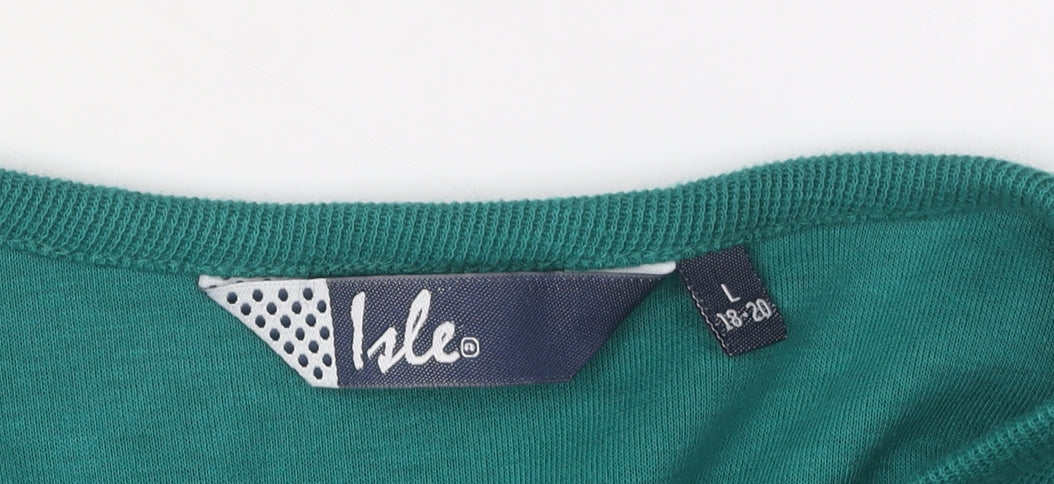 Womens UK Size L Isle Green Pullover Jumper