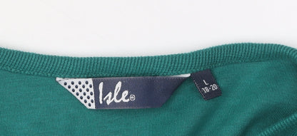 Womens UK Size L Isle Green Pullover Jumper