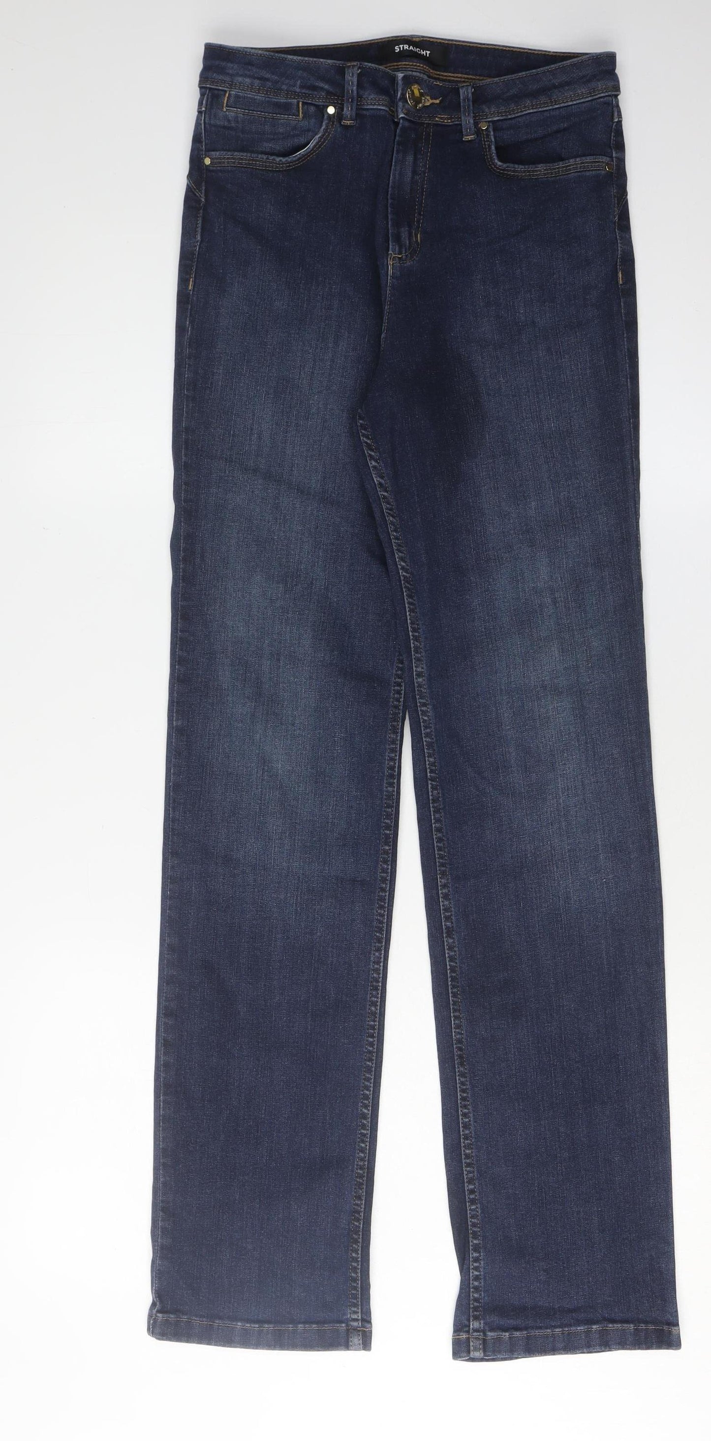 Womens UK Size 8 Marks and Spencer Regular Fit Casual Blue Trousers
