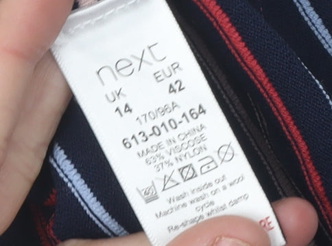 Next Women's Multicoloured Striped Dress Size 14