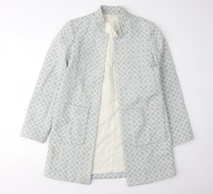 H&M Women Grey Geometric Pattern Suit Jacket