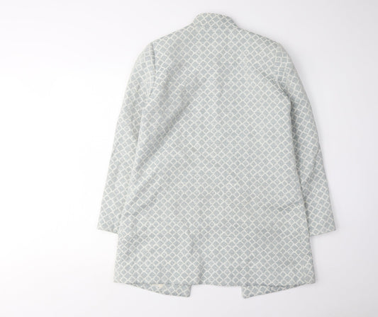 H&M Women Grey Geometric Pattern Suit Jacket