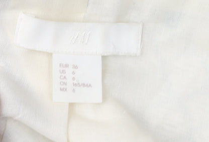 H&M Women Grey Geometric Pattern Suit Jacket