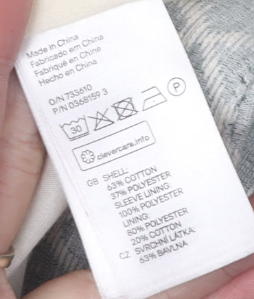 H&M Women Grey Geometric Pattern Suit Jacket