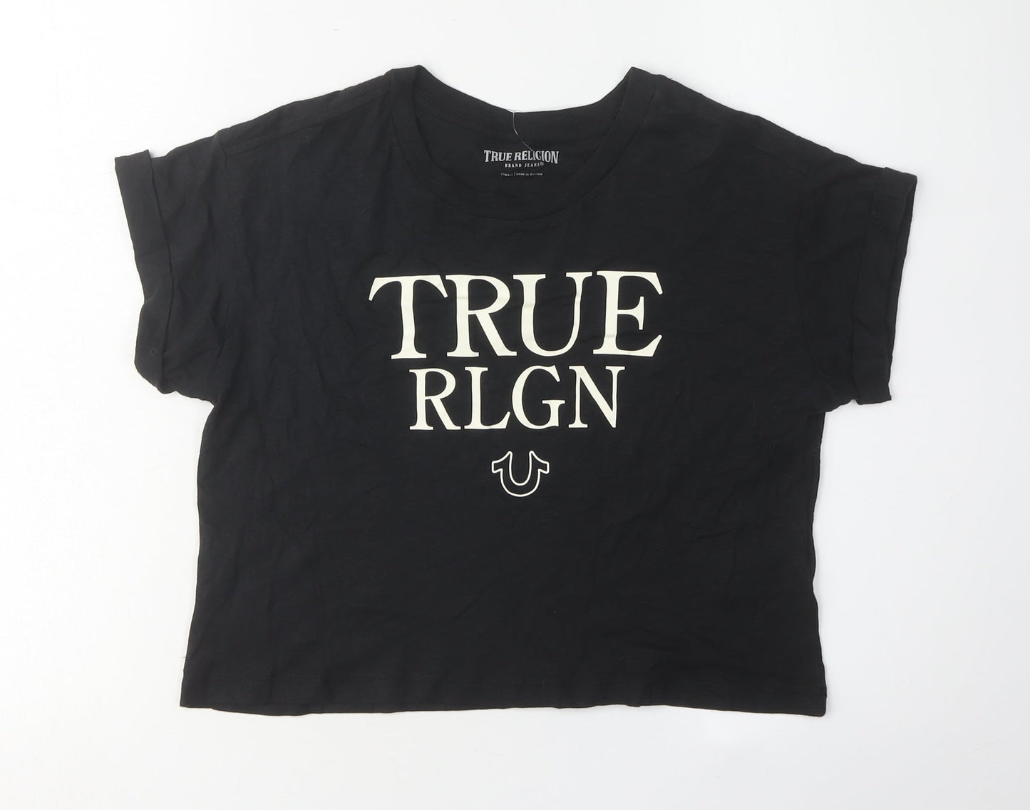 Womens UK Size XS True Religion Black Basic T-Shirt