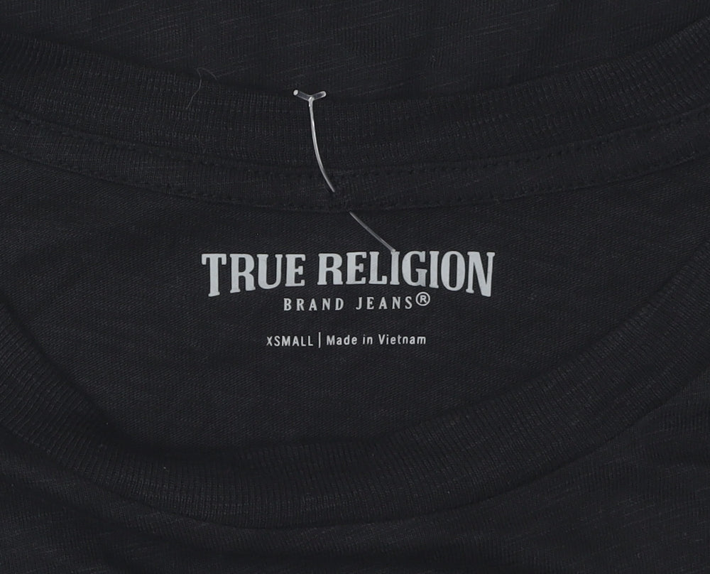 Womens UK Size XS True Religion Black Basic T-Shirt