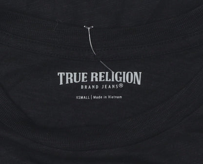 Womens UK Size XS True Religion Black Basic T-Shirt