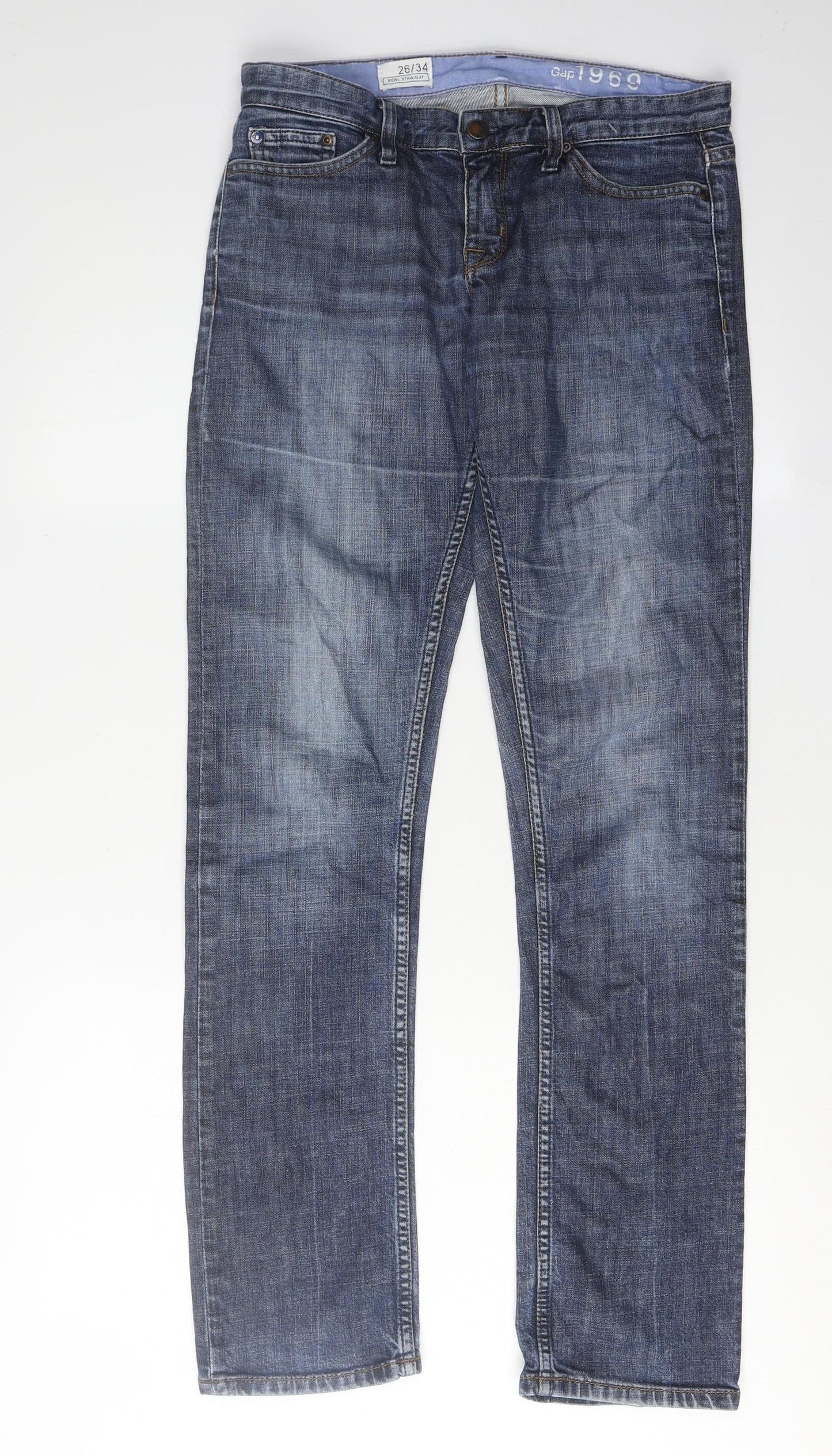 Gap Women's Blue Straight Jeans Size 2 Stretch Denim