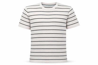 Front view of Hammond & Co. Men's Beige Striped T-Shirt L