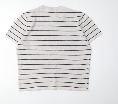 Hammond & Co. Men's Beige Striped T-Shirt L
