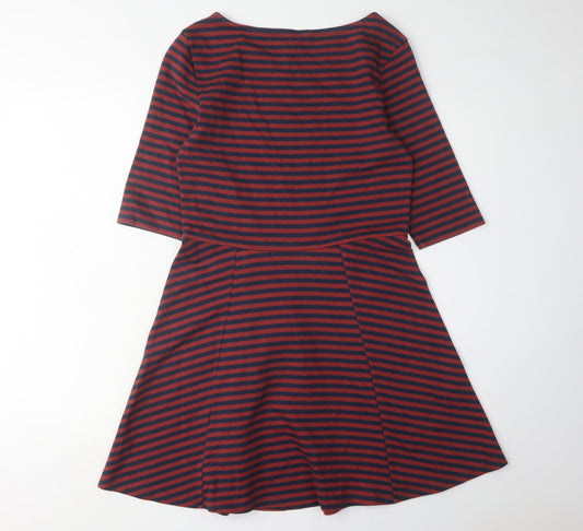 Jack Wills Women's Multicoloured Stripe Dress Size 12