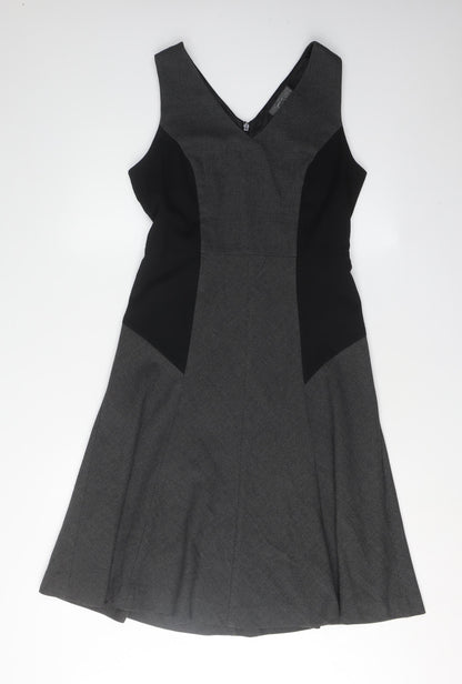 Next Women's Black Dress, Size 10, V-Neck Sleeveless