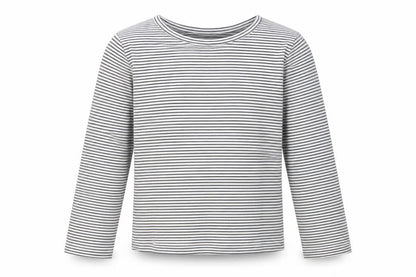 Front view of Next girls’ black striped t-shirt 3-4 years