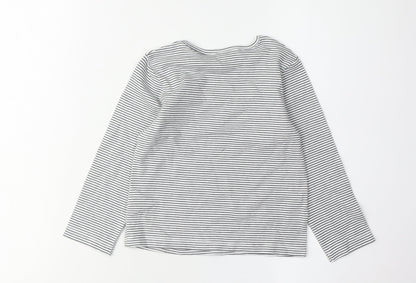 Next Girls Black Striped T-Shirt 3-4 Years