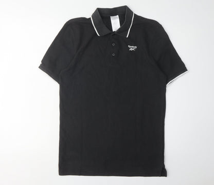 Reebok Men's Black Polo Shirt, Size M, Casual