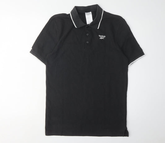 Reebok Men's Black Polo Shirt, Size M, Casual