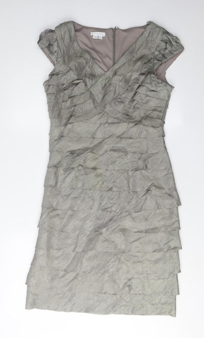 London Times Grey Sheath Dress Women Size 10